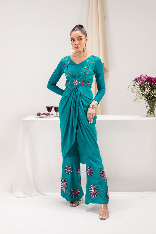 Picture of Maria Osama Khan - Tiffany Pret Collection Vol 1 - Aquamarine - Available at Raja Sahib