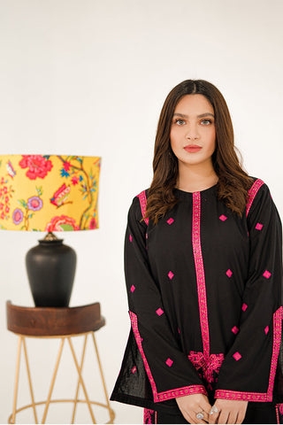 B2 - Tribal Black Embroidered 2-PC Lawn Suit