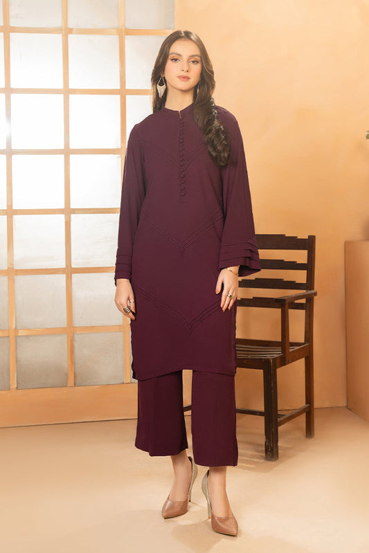 Picture of Hemstitch - Basic Bliss - Plum - Available at Raja Sahib