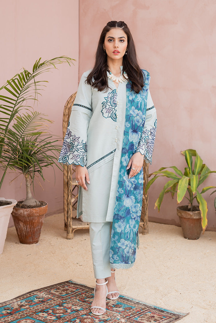 Picture of Maria Osama Khan - Casual Pret Collection - Blue Bell - Available at Raja Sahib