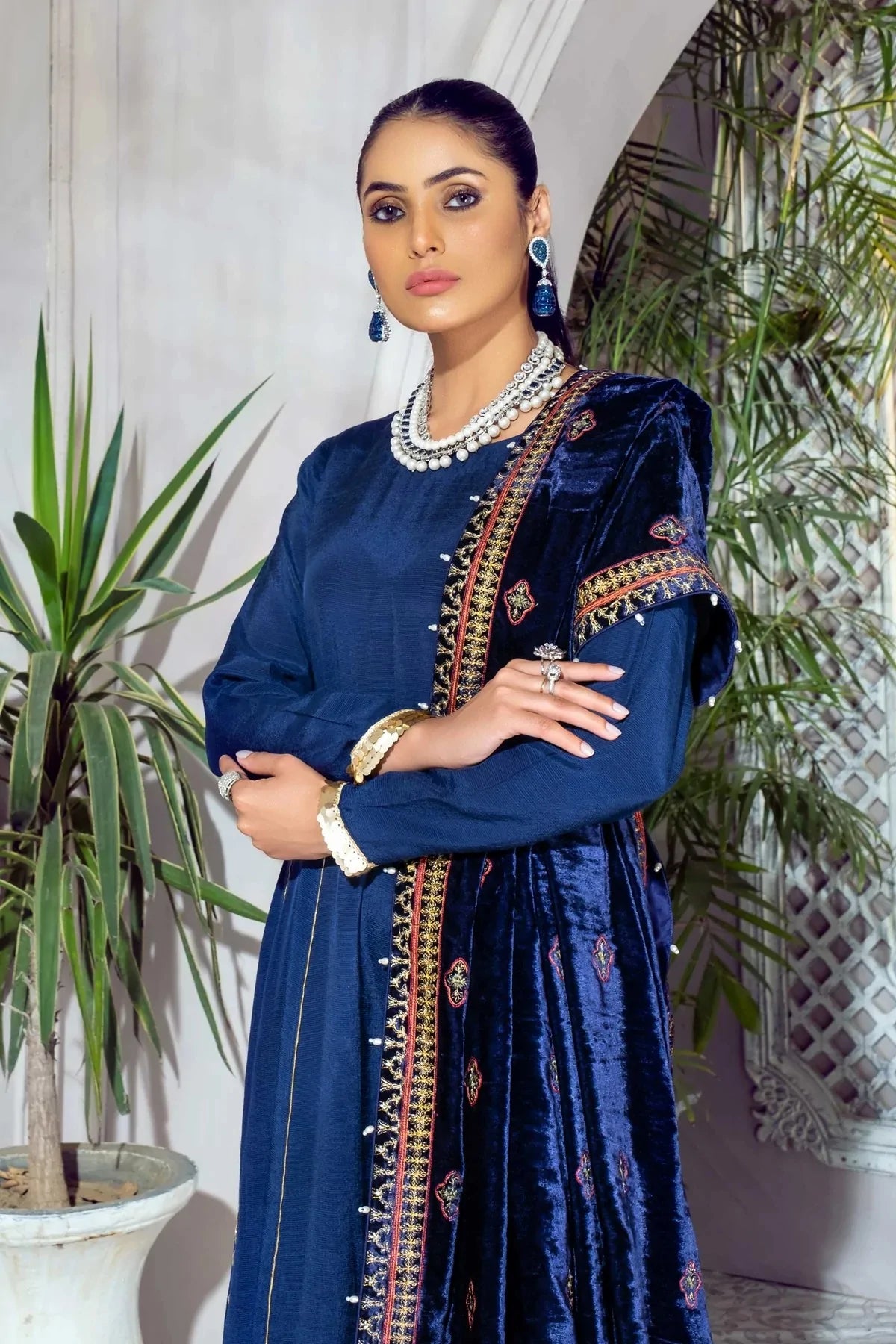 Picture of Shahbano - Ibtida Velvet Pret Collection-Blue Sapphire - Available at Raja Sahib