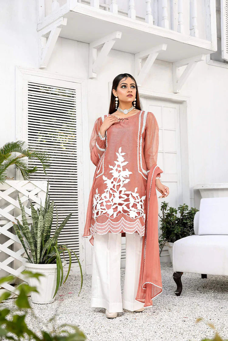 Picture of Maryam Malik - Noor Festive Collection - Burnt Tangerine - Available at Raja Sahib