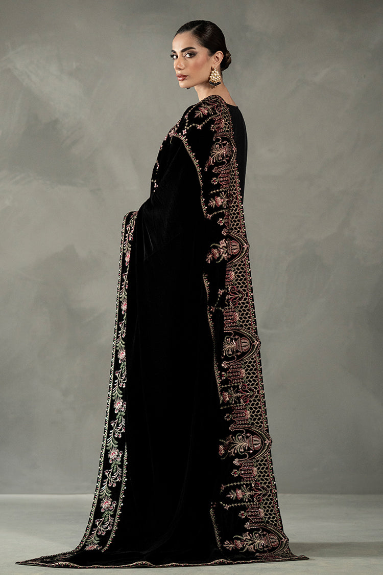 Picture of Black Velvet Shawl - Available at Raja Sahib