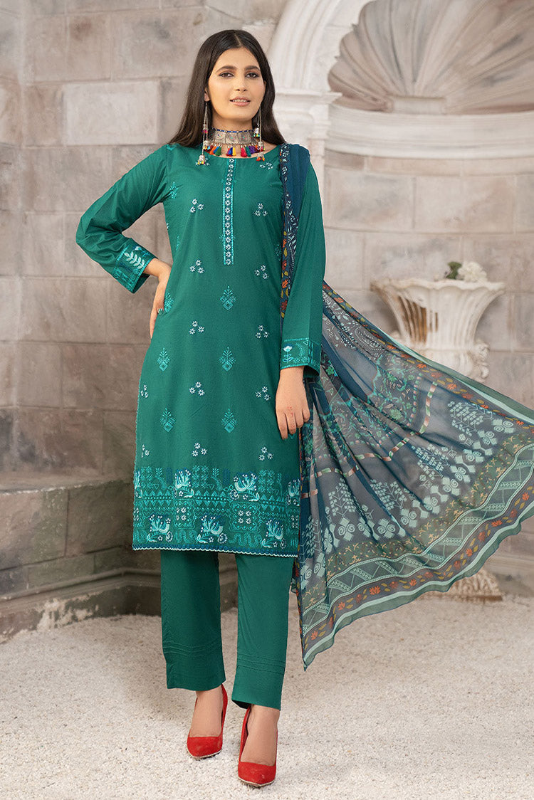 Picture of Safwa - CCS 05 Crystal Cambric 3 Piece Embroidered Collection Vol 01 - Available at Raja Sahib