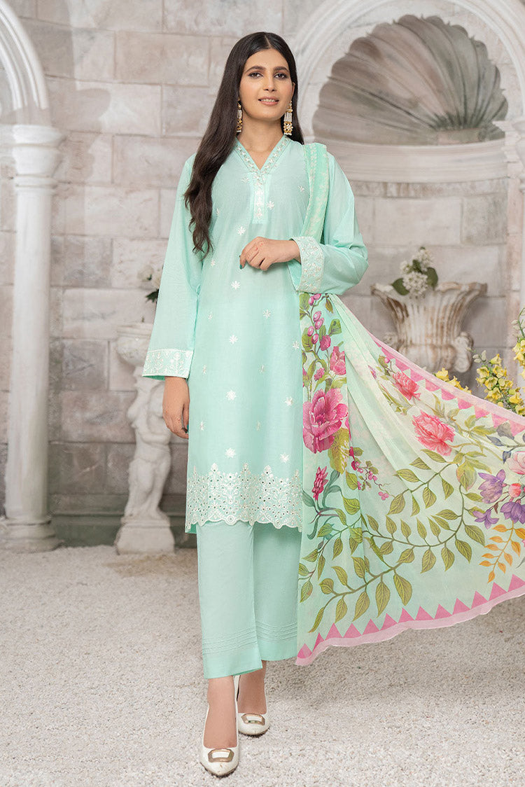 Picture of Safwa - CCS 09 Crystal Cambric 3 Piece Embroidered Collection Vol 01 - Available at Raja Sahib