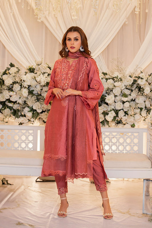 Picture of RJS Pret - Monotone Solids Pret Collection - Chea Pink - Available at Raja Sahib