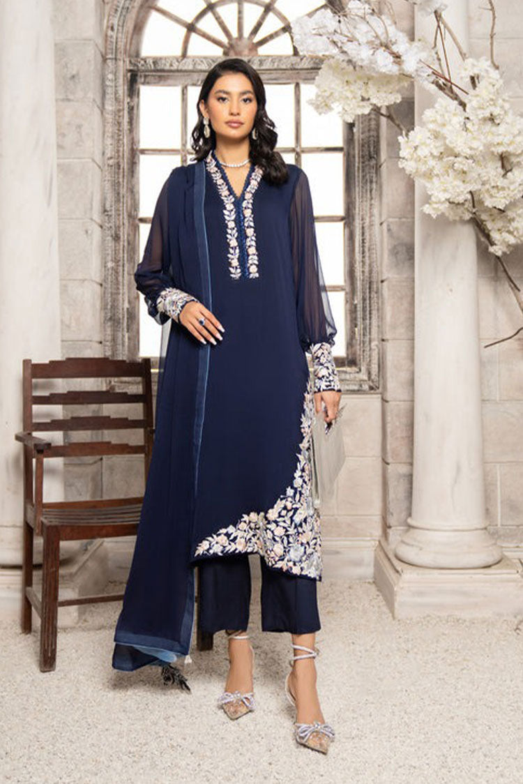 Picture of Hemstitch - Chiffon Pret Collection - Blue Bell - Available at Raja Sahib