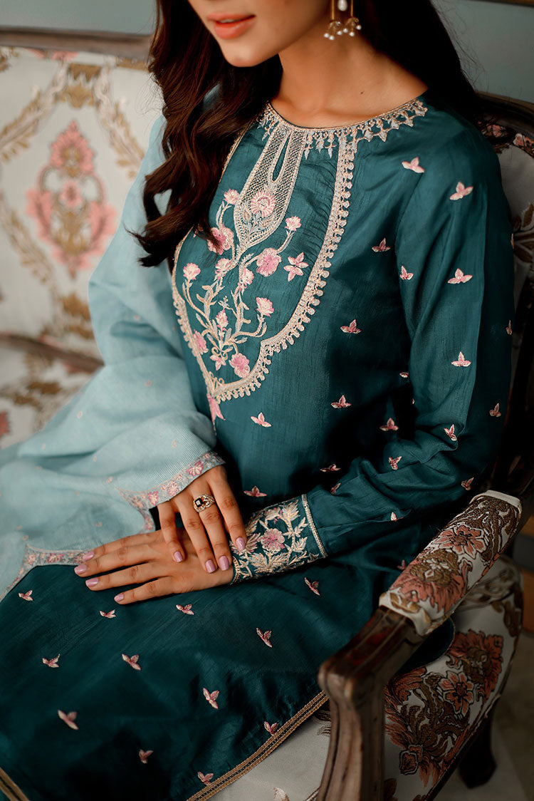 Picture of Shanyera - D1-Peacock Allure Aria Winter Pret Collection - Available at Raja Sahib