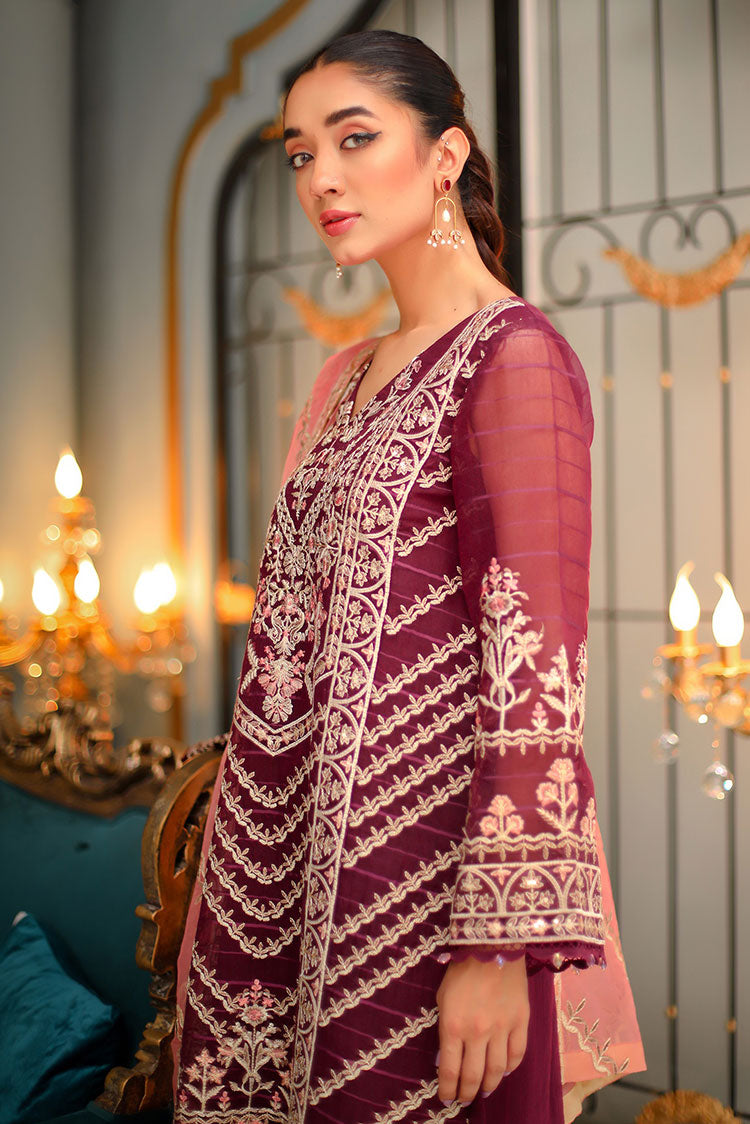 Picture of Shanyera - D4-Plum Splendor Aria Winter Pret Collection - Available at Raja Sahib