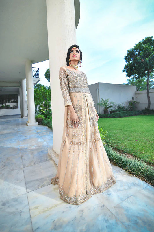 Picture of Maryam Malik Wedding Wear - Diya (Peach Gown With Dupatta) - Available at Raja Sahib