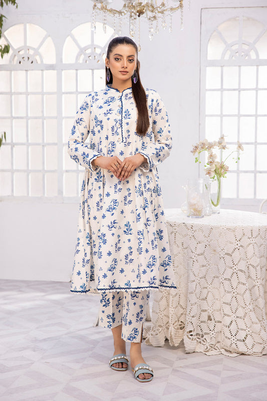 Picture of 2-PC Unstitched Digital Printed Lawn Suit - Available at Raja Sahib