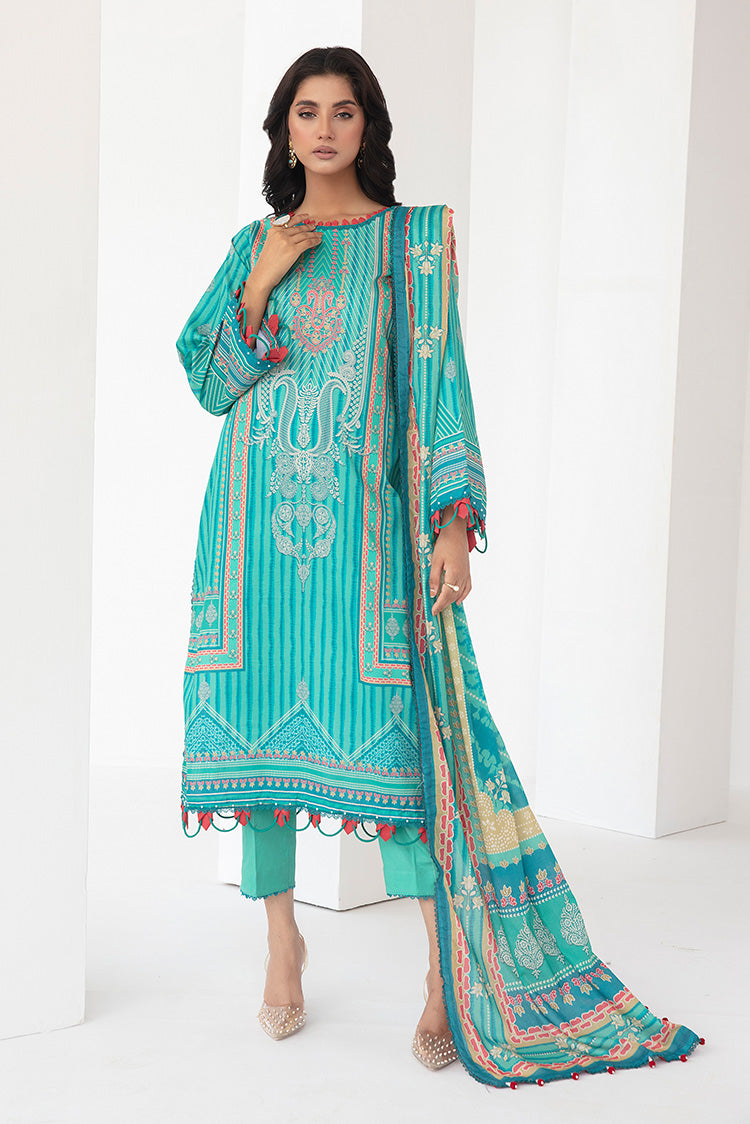 Picture of 3-PC Unstitched Digital Printed Lawn Suit - Available at Raja Sahib