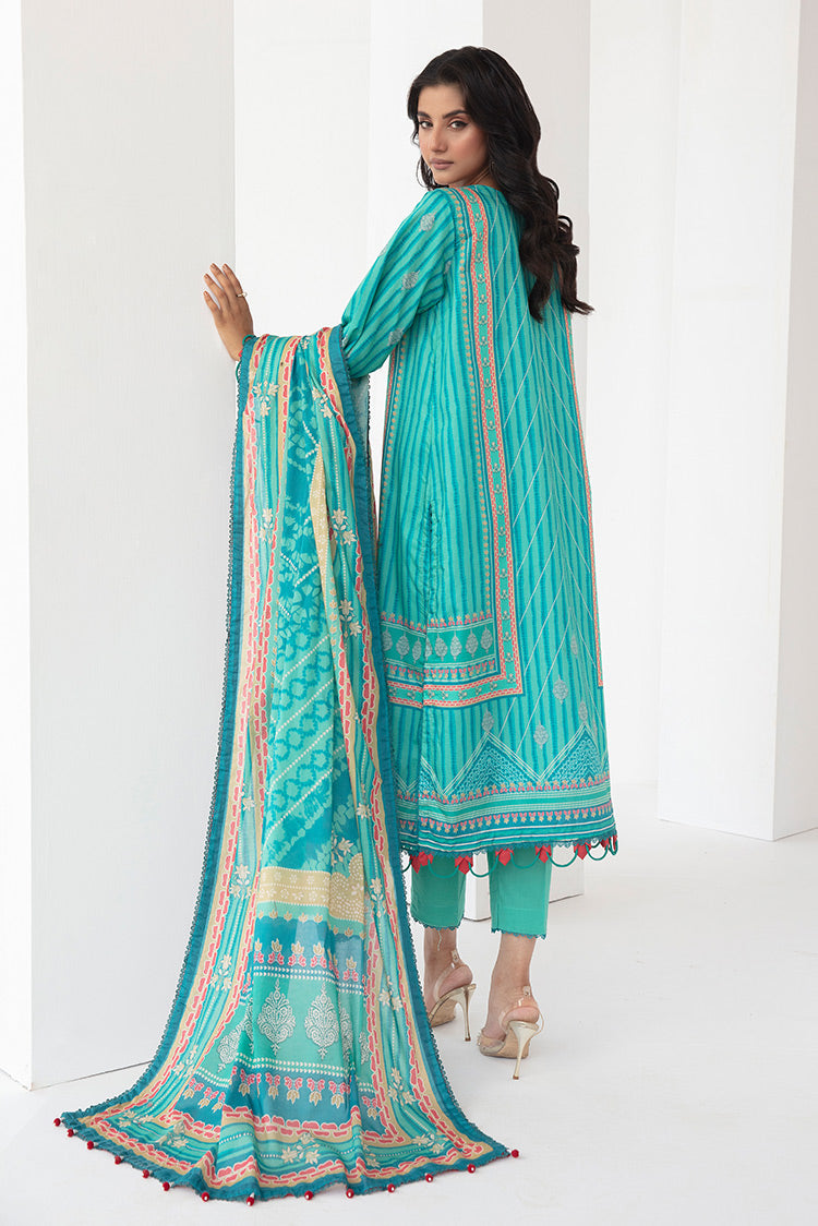 Picture of 3-PC Unstitched Digital Printed Lawn Suit - Available at Raja Sahib