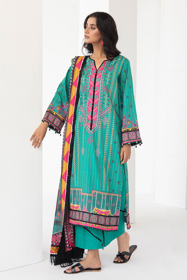 Picture of Ellena - 3-PC Unstitched Digital Printed Lawn Suit - Available at Raja Sahib