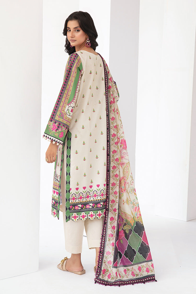 Picture of 3-PC Unstitched Digital Printed Lawn Suit - Available at Raja Sahib