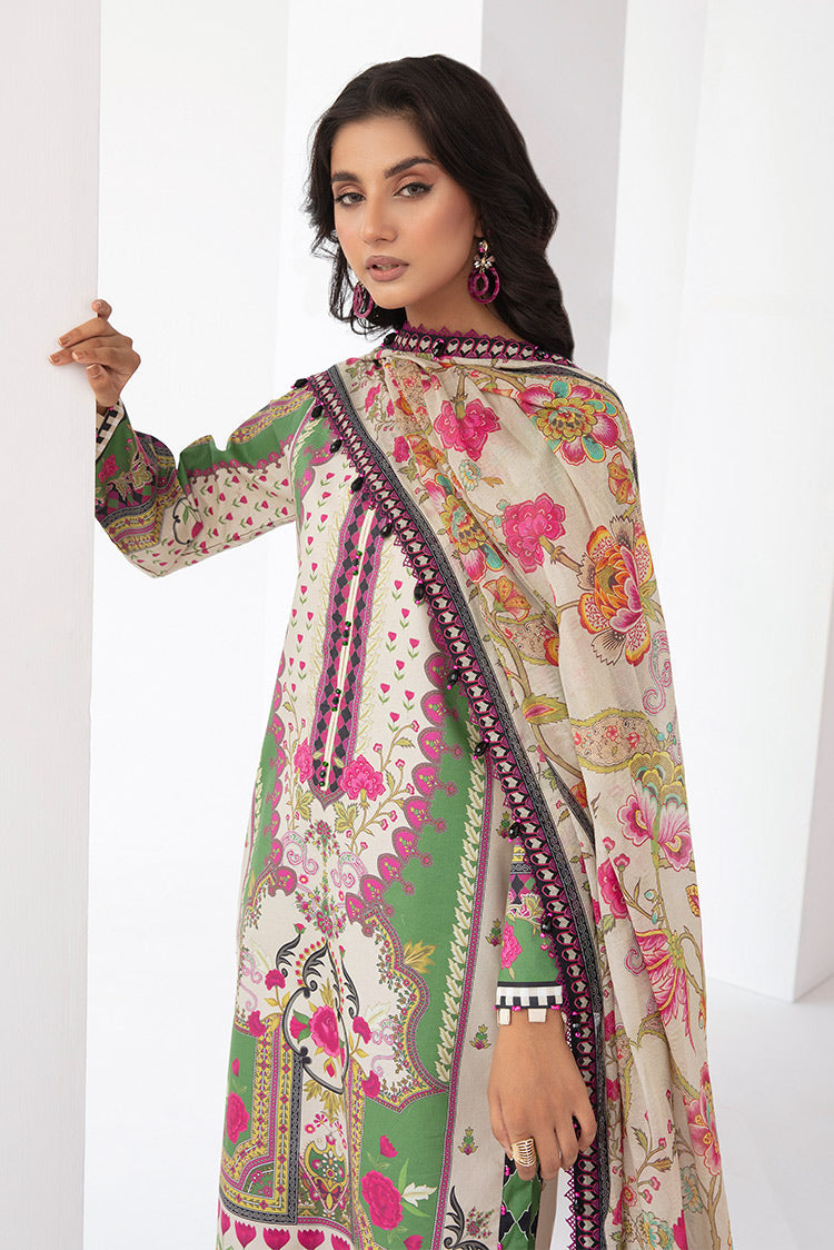 Picture of 3-PC Unstitched Digital Printed Lawn Suit - Available at Raja Sahib