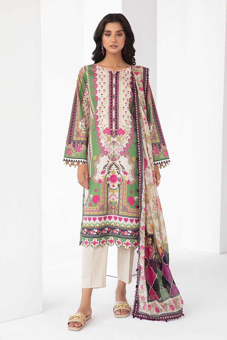 Picture of 3-PC Unstitched Digital Printed Lawn Suit - Available at Raja Sahib