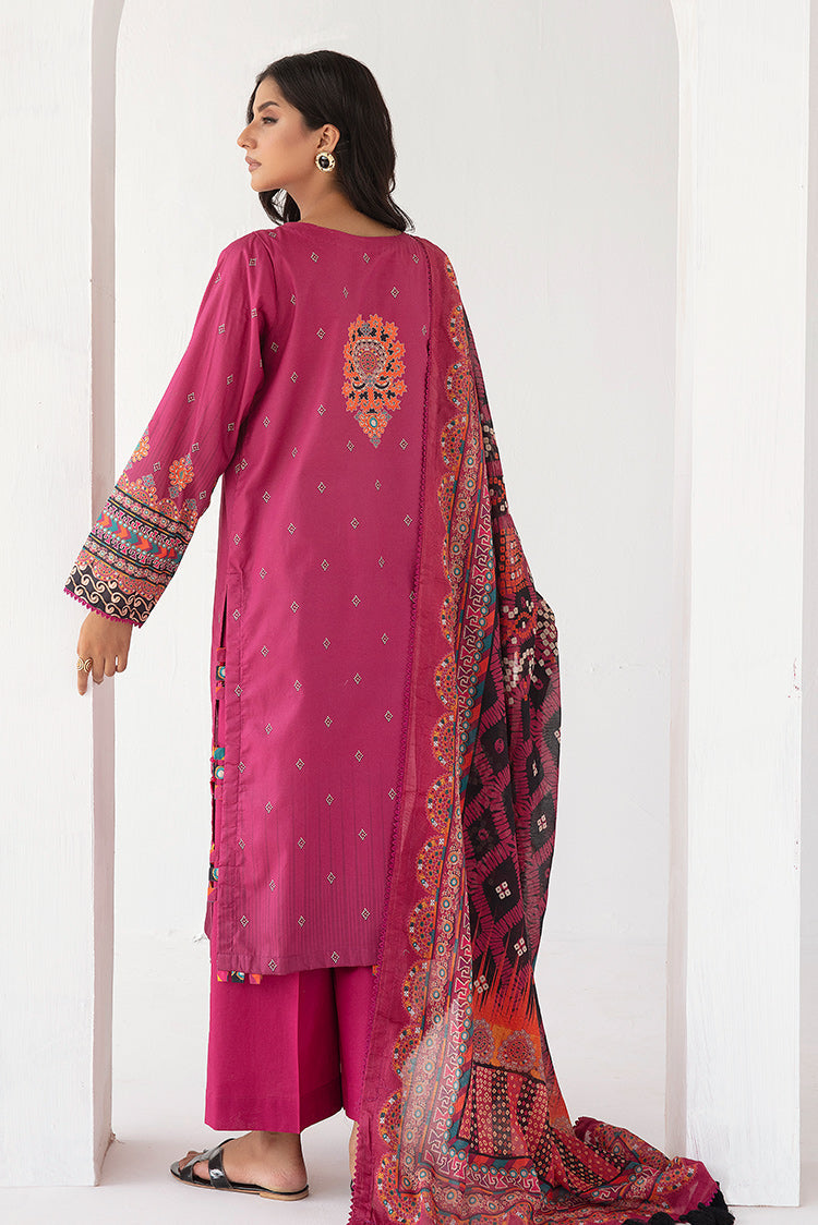 Picture of 3-PC Unstitched Digital Printed Lawn Suit - Available at Raja Sahib