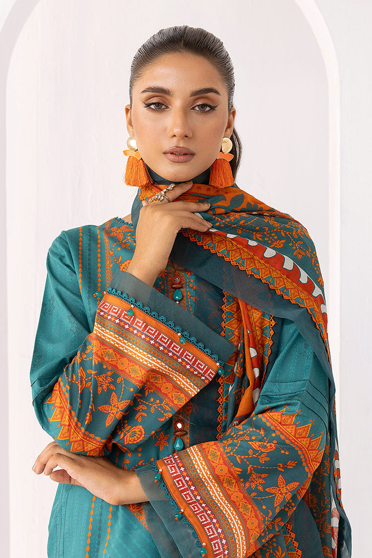 Picture of Ellena - 3-PC Unstitched Digital Printed Lawn Suit - Available at Raja Sahib