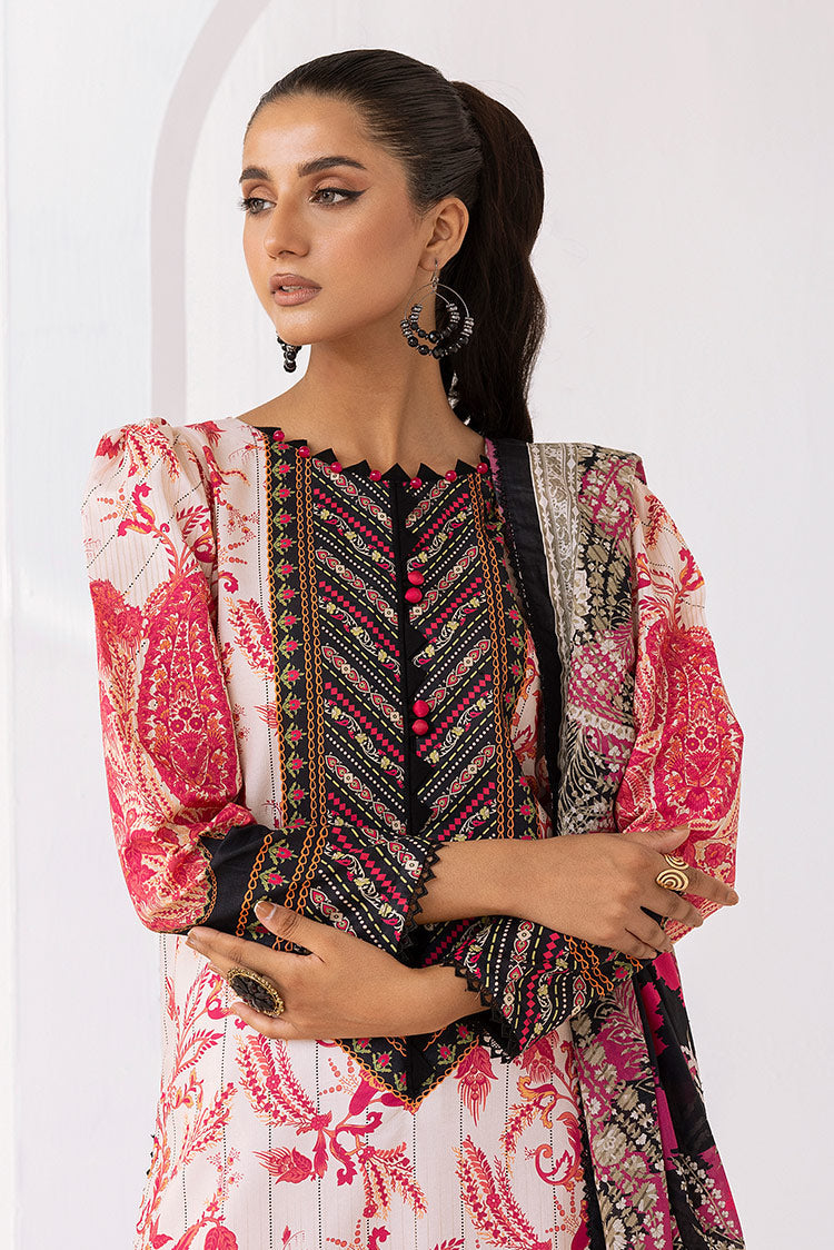 Picture of 3-PC Unstitched Digital Printed Lawn Suit - Available at Raja Sahib