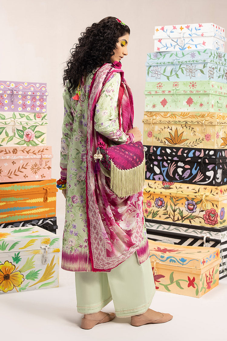 Picture of 3-PC Unstitched Digital Printed Lawn Suit - Available at Raja Sahib