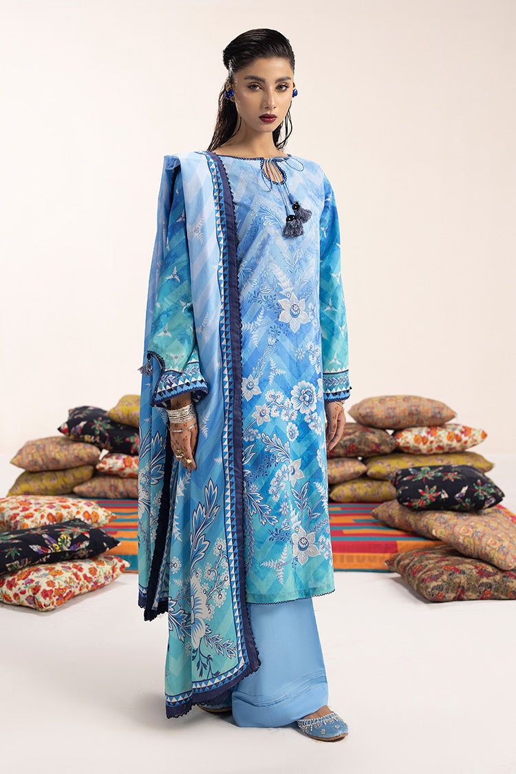 Picture of 3-PC Unstitched Digital Printed Lawn Suit - Available at Raja Sahib