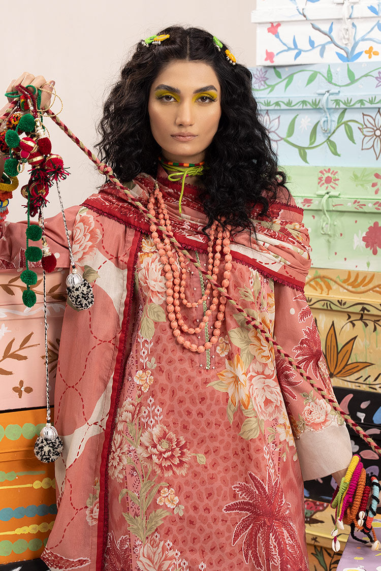 Picture of 3-PC Unstitched Digital Printed Lawn Suit - Available at Raja Sahib