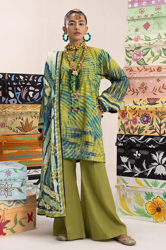 Picture of Ellena - 3-PC Unstitched Digital Printed Lawn Suit - Available at Raja Sahib