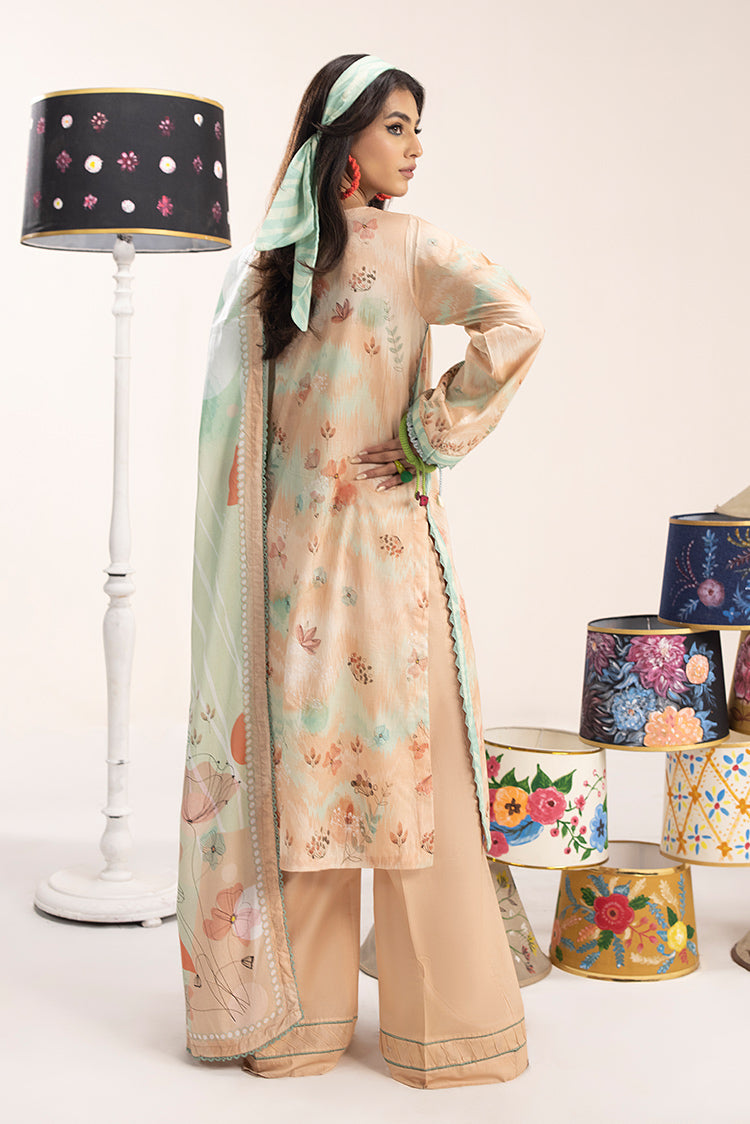 Picture of 3-PC Unstitched Digital Printed Lawn Suit - Available at Raja Sahib