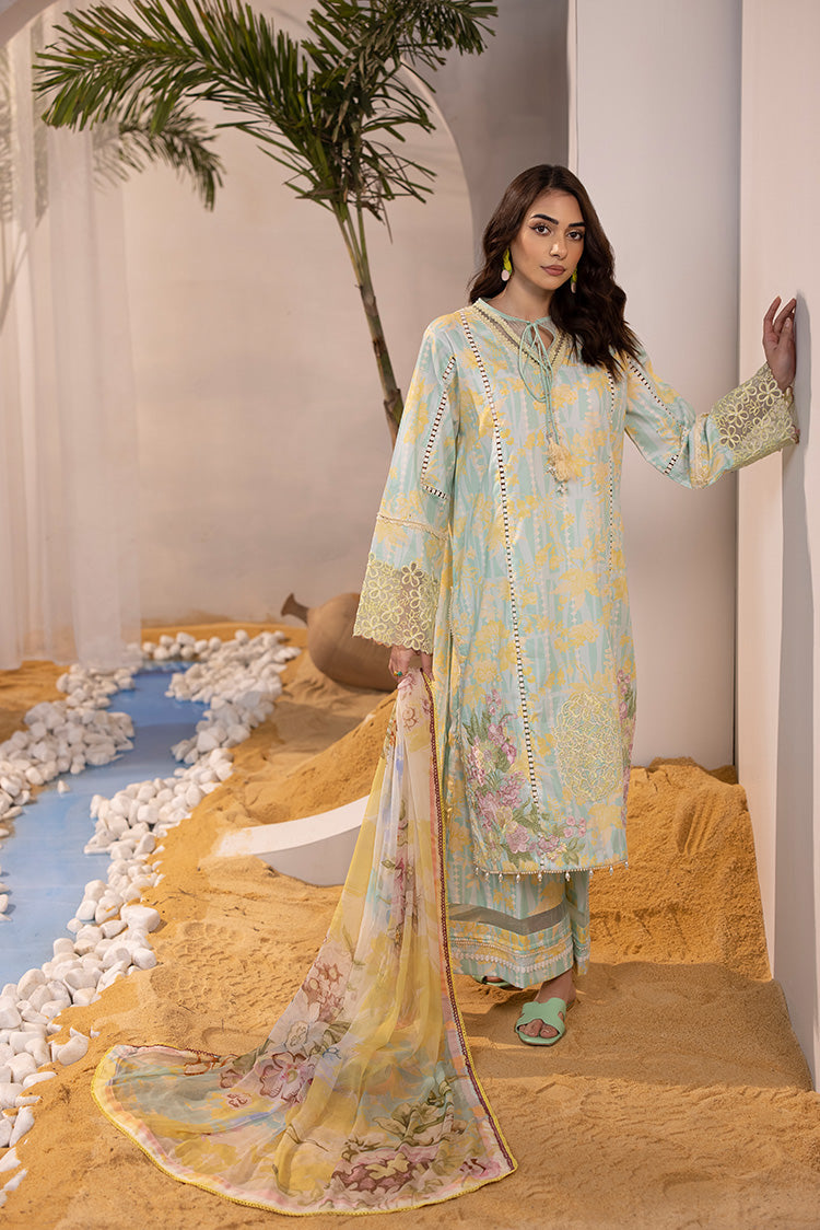 Picture of Ellena - 3-PC Unstitched Digital Printed Lawn Suit - Available at Raja Sahib