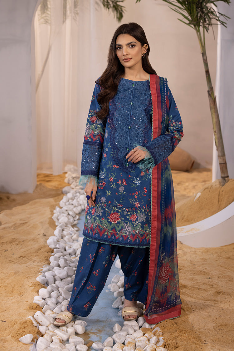 Picture of Ellena - 3-PC Unstitched Digital Printed Lawn Suit - Available at Raja Sahib