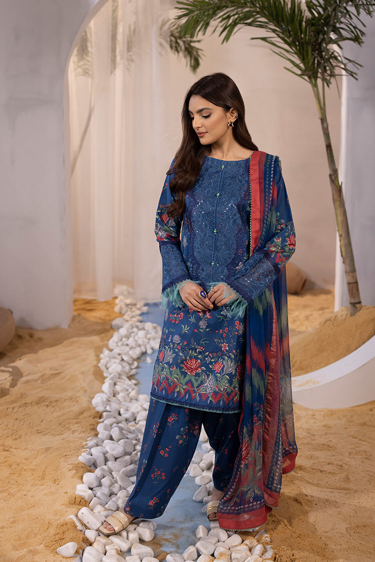 Picture of Ellena - 3-PC Unstitched Digital Printed Lawn Suit - Available at Raja Sahib