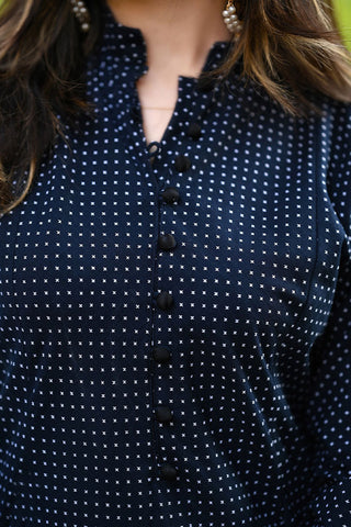 Effervescent Blue Embroidered Shirt