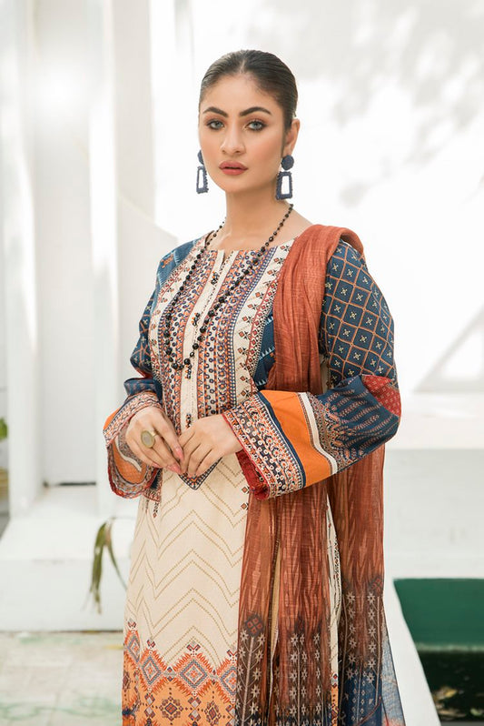 Picture of Ellena - 3-PC Stitched Lawn Suit - Available at Raja Sahib