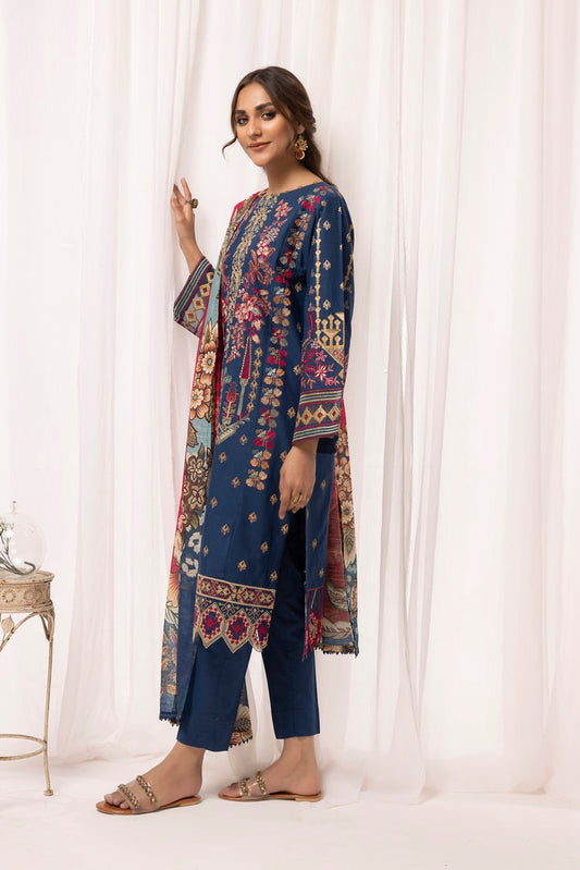 Picture of Ellena - 3-PC Stitched Embroidered Cambric Cotton Suit - Available at Raja Sahib