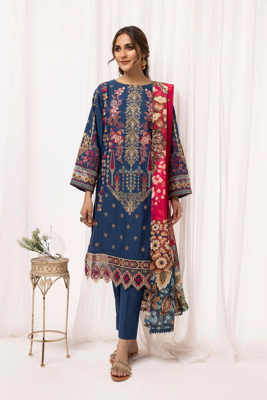 Picture of Ellena - 3-PC Stitched Embroidered Cambric Cotton Suit - Available at Raja Sahib