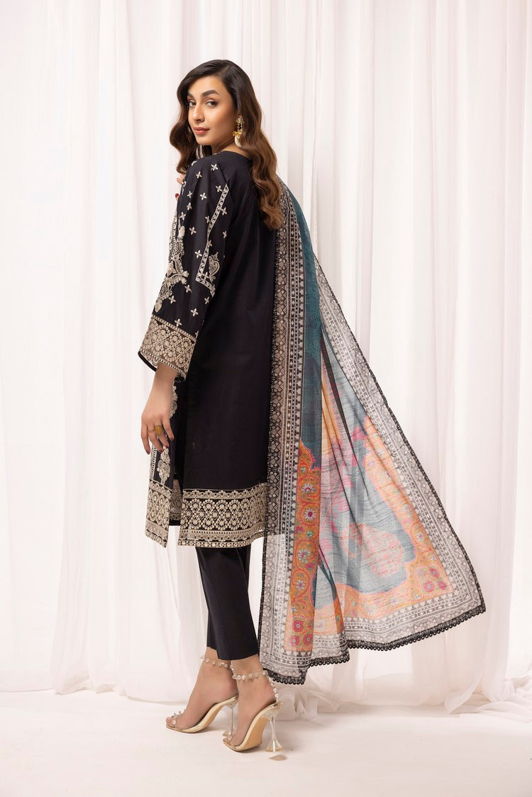 Picture of Ellena - 3-PC Stitched Embroidered Cambric Cotton Suit - Available at Raja Sahib