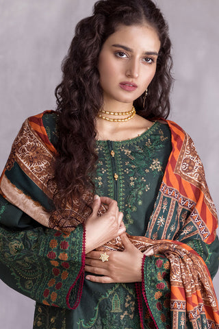 Picture of Ellena - 3-PC Stitched Embroidered Slub Khaddar Suit - Available at Raja Sahib