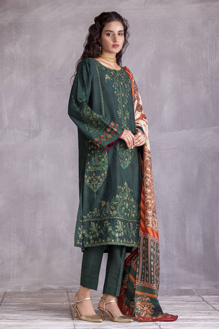 Picture of Ellena - 3-PC Stitched Embroidered Slub Khaddar Suit - Available at Raja Sahib