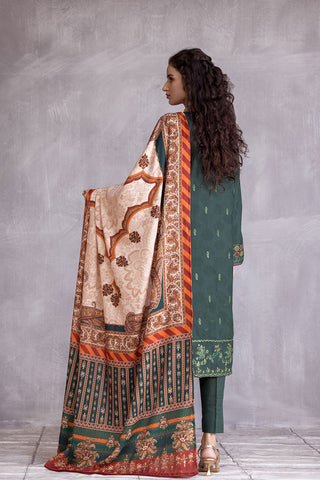 Picture of Ellena - 3-PC Stitched Embroidered Slub Khaddar Suit - Available at Raja Sahib