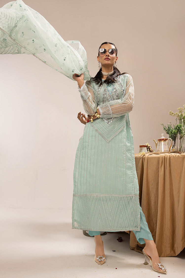 Picture of Ellena - 3-PC Stitched Fancy Embroidered Organza Suit - Available at Raja Sahib