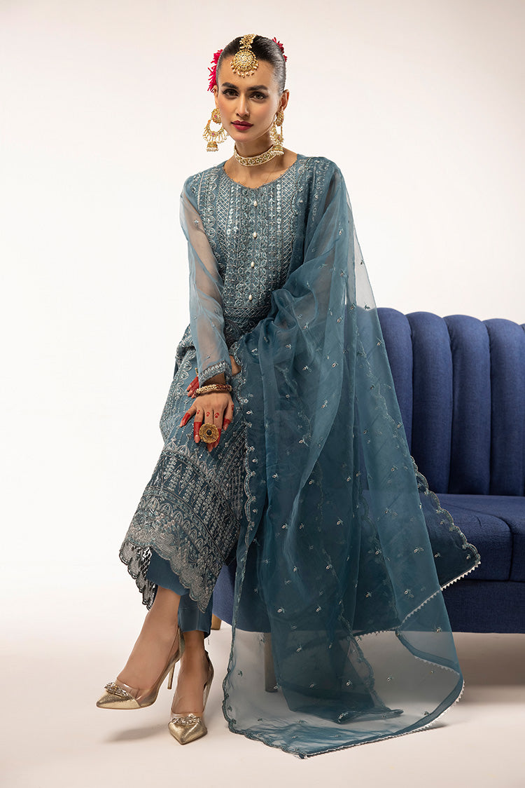 Picture of Ellena - 3-PC Stitched Fancy Embroidered Organza Suit - Available at Raja Sahib