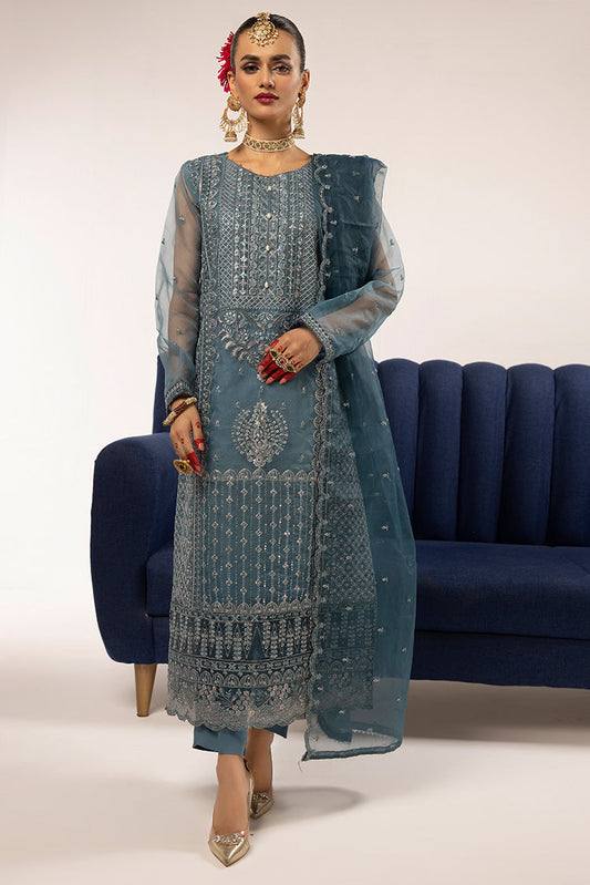 Picture of Ellena - 3-PC Stitched Fancy Embroidered Organza Suit - Available at Raja Sahib