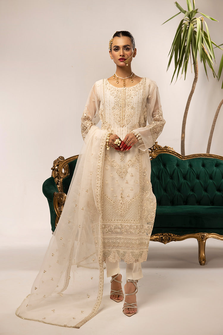 Picture of Ellena - 3-PC Stitched Fancy Embroidered Organza Suit - Available at Raja Sahib