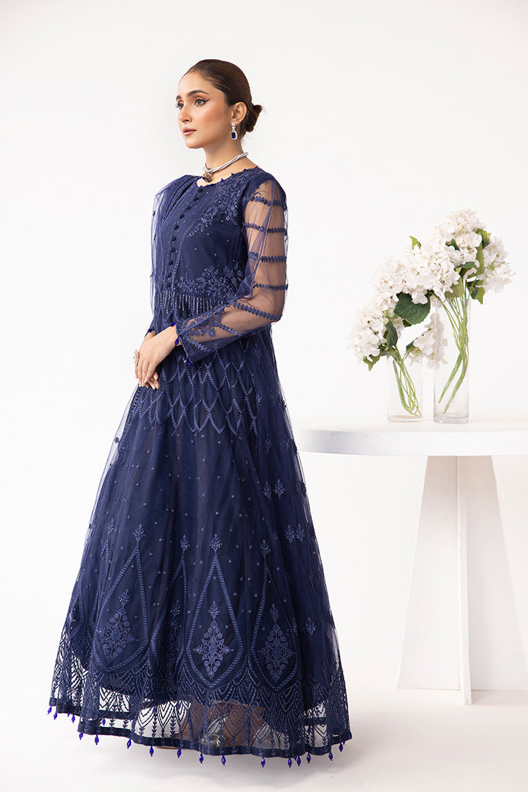 Picture of Ellena - Embroidered Net Maxi Dress - Available at Raja Sahib