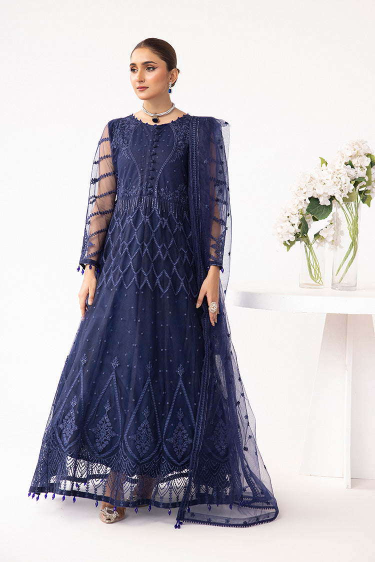 Picture of Ellena - Embroidered Net Maxi Dress - Available at Raja Sahib