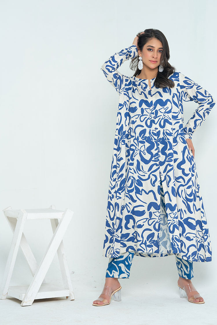 Picture of 2-PC Stitched Printed Marina Suit - Available at Raja Sahib