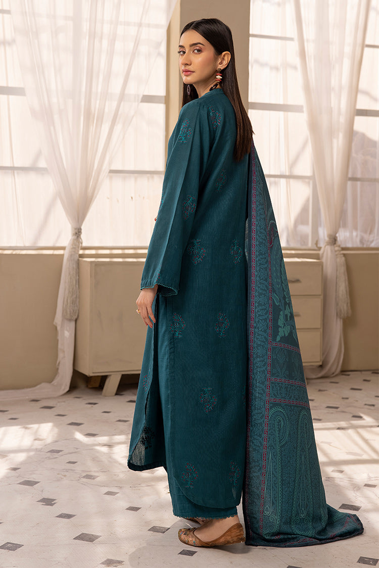 Picture of 3-PC Stitched Embroidered Khaddar Suit - Available at Raja Sahib