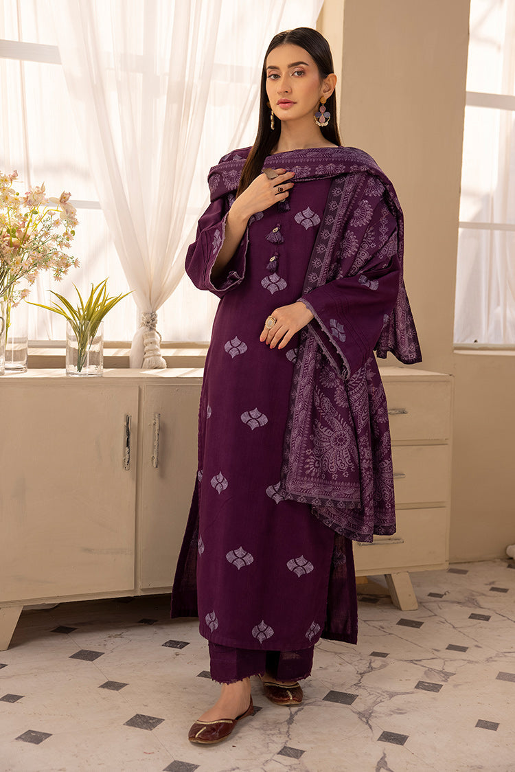 Picture of Ellena - 3-PC Stitched Embroidered Khaddar Suit - Available at Raja Sahib