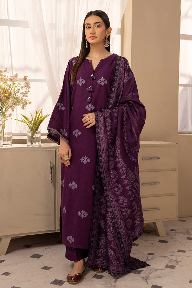 Picture of Ellena - 3-PC Stitched Embroidered Khaddar Suit - Available at Raja Sahib